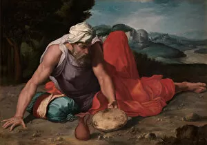 The Prophet Elijah in the desert, ca 1545-1550