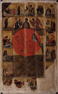 Vision Prints: The Prophet Elijah with Scenes from His Life, End of 14th cen Artist: Russian icon