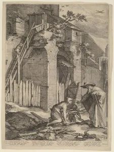 Bloemaert Abraham Prints: The Prophet Elijah with the Widow of Zarephath, 1604. Creator: Jan Saenredam