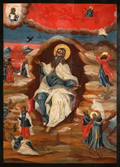 The Prophet Elijah in the Wilderness, Late 18th cent.. Artist: Russian icon