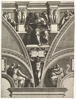 Pietro Prints: The Prophet Joel; from the series of Prophets and Sibyls in the Sistine Chapel, 1570-75