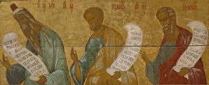 Prophets Gallery: The Prophets Aaron, Gideon and Ezekiel. Artist: Russian icon