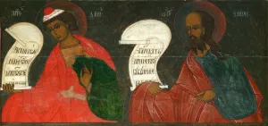 Elisha Gallery: The Prophets Daniel and Elisha, 16th century. Artist: Russian icon