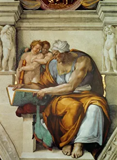 Buonarroti Gallery: Prophets and Sibyls: Cumaean Sibyl (Sistine Chapel ceiling in the Vatican), 1508-1512
