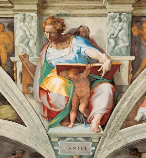 Michelangelo 1475 1564 Prints: Prophets and Sibyls: Daniel (Sistine Chapel ceiling in the Vatican), 1508-1512