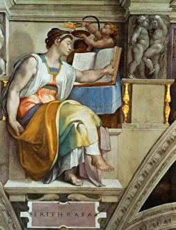Vatican Prints: Prophets and Sibyls: Erythraean Sibyl (Sistine Chapel ceiling in the Vatican), 1508-1512