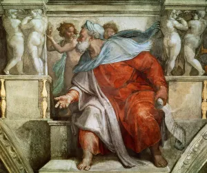 Good And Evil Prints: Prophets and Sibyls: Ezekiel (Sistine Chapel ceiling in the Vatican), 1508-1512