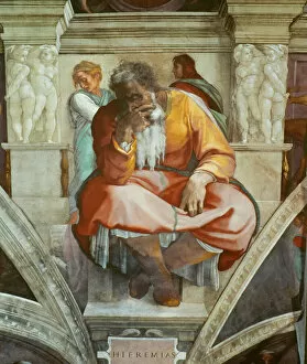 Tanakh Collection: Prophets and Sibyls: Jeremiah (Sistine Chapel ceiling in the Vatican), 1508-1512