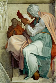 Michelangelo 1475 1564 Prints: Prophets and Sibyls: Persian Sibyl (Sistine Chapel ceiling in the Vatican), 1508-1512