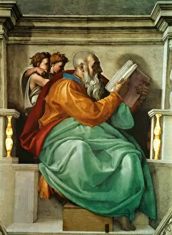 Buonarroti Gallery: Prophets and Sibyls: Zechariah (Sistine Chapel ceiling in the Vatican), 1508-1512