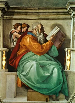 Vatican Prints: Prophets and Sibyls: Zechariah (Sistine Chapel ceiling in the Vatican), 1508-1512
