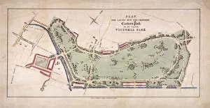 Sir Ernest Albert Waterlow Prints: Proposed plan for Victoria Park, Hackney, London, c1845