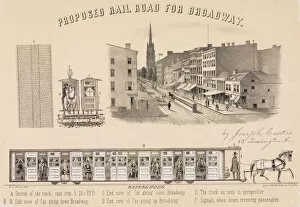 Public Transport Collection: Proposed Rail Road for Broadway, 1848. Creator: William Endicott & Co