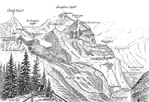 Eduard Prints: The proposed railway up the Jungfrau, Switzerland, 1890. Creator: Unknown