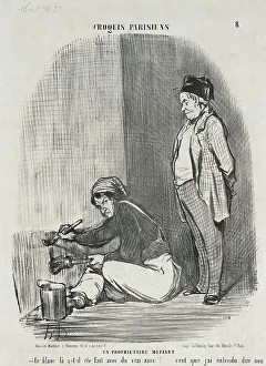 Annoying Prints: Un Propriétaire méfiant, 1853. Creator: Honore Daumier