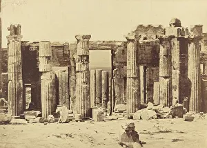 Acropolis Prints: Propylaea of the Acropolis, Athens, about 1880. Creator: Konstantinos Dimitriou
