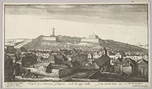 Tangiers Prints: Prospect of the inner part of Tangier, with the upper Castle, from South-East, 1669-73