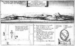 The Prospect of the Towne of Glastonbury, late 17th century. Artist: Wenceslaus Hollar The Prospect of the Towne of Glastonbury, late 17th century. Artist: Wenceslaus Hollar