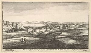 Battery Collection: Prospect of ye lower part of Tangier, from the hill West of White-hall, 1669-73