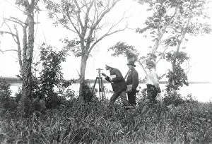 Prospecting Prints: Prospectors conducting a triangulation survey from the bank of the Zeya River