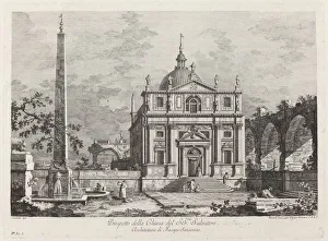 Engraving And Etching On Laid Paper Prints: Prospetto della Chiesa del SS. Salvatore, 1742. Creator: Fabio Berardi