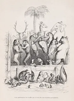 J J Grandville Prints: This protest was stifled by the noise of private conversations from Scenes from