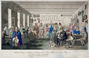 Misfortune Prints: Proteus taking a benefit according to law, 1825