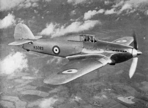 Hurricane Prints: Prototype Hawker Hurricane being test flown by Flight Lieutenant PWS Bulman, c1935 (1941)
