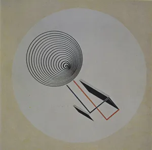 Halle Prints: Proun 93. Floating spiral, 1924. Artist: Lissitzky, El (1890-1941)