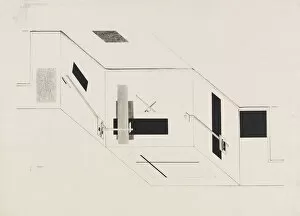 Rhythm Gallery: The Proun Room. Sheet 5 of the I Kestner portfolio, 1923. Creator: Lissitzky, El (1890-1941)