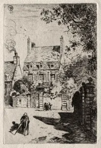 1847 1898 Prints: In Province: The House at Orleans, c. 1875. Creator: Felix Hilaire Buhot (French