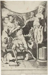 Chronos Prints: Prudence prevents time from destroying ancient art, 1670s