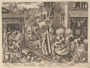 Preparation Prints: Prudence (Prudentia) from The Virtues, ca. 1559-60. Creator: Philip Galle