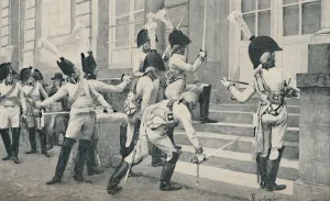 Sharpening Prints: The Prussian Noble Guard Sharpen Their Swords on the Steps of the French Embassy at Berlin