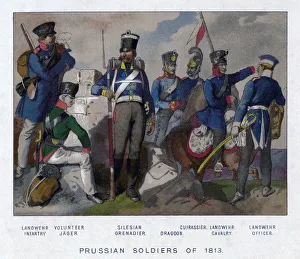 Silesia Prints: Prussian soldiers of 1813. Artist: E Burger