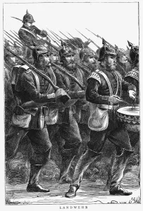 Drum Prints: Prussian soldiers on the march, Franco-Prussian War, September 1870