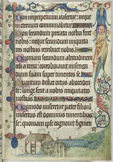Water Mill Prints: Psalm 103; a watermill, c1325-1335. Creator: Unknown