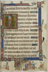 Initial Prints: Psalm 24; Thomas Becket, c1325-1335. Creator: Unknown