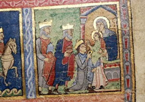Wise Man Prints: Detail from a Psalter, Adoration of the Magi, c1140