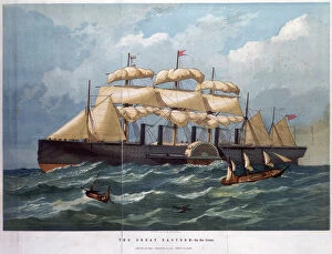 Great Eastern Gallery: PSS Great Eastern on the ocean, 1858