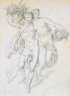 Achille Devéria Gallery: Psyche and Cupid, c1820-1857. Artist: Achille Deveria