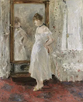 Mirror Prints: The Psyche mirror, 1876. Creator: Berthe Morisot