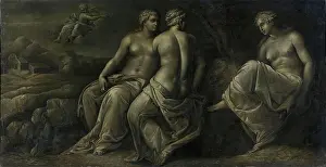 Nymph Prints: Psyche and her Sisters, 1521. Creator: Polidoro da Caravaggio