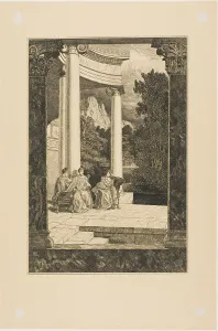 Klinger Max Prints: Psyche and her Sisters, plate 18 from Cupid and Psyche, 1880. Creator: Max Klinger