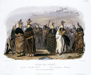 Ptihn-Tak-Ochata, Dance of the Mandan Women, 1843. Artist: Charles Geoffroy