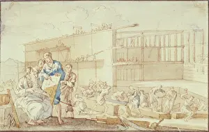 Construction Site Prints: Ptolemy Supervising the Construction of a Building in Alexandria