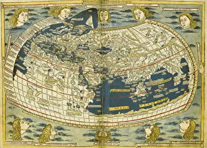 Claudius Ptolemy Gallery: Ptolemy World map. Artist: Germanus, Donnus Nicolaus (ca. 1420-ca. 1490)