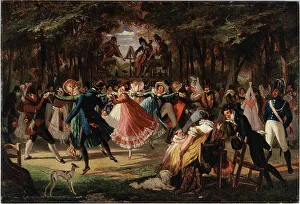 Canvasmaterial Prints: Public ball, 1818. Creator: John James Chalon