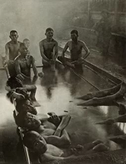 Macmillan And Co Gallery: A Public Bath at Kanawa, 1910. Creator: Herbert Ponting