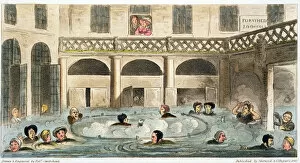 Isaac Robert Cruikshank Collection: Public Bathing at Bath, or Stewing Alive, 1825. Artist: Isaac Robert Cruikshank